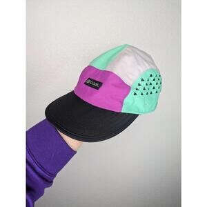 Coal Headwear 5-Panel Hat Cap Teal Purple Colorblock Running Hiking Adjustable